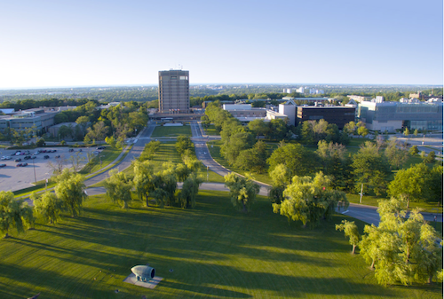 Brock University in the spring